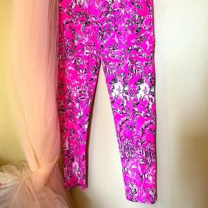Pink and black floral lily Pulitzer, Luxletic leggings, mommy and me small